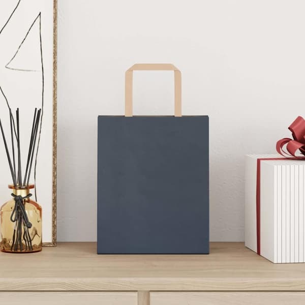 vidaXL Kraftpapperspåsar 250 st med handtag blå 18x8x22 cm