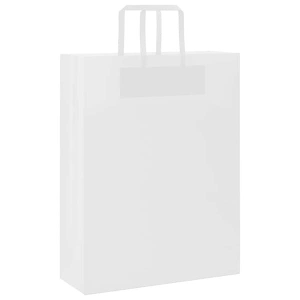 vidaXL Kraftpapperspåsar 250 st med handtag vit 32x12x42 cm