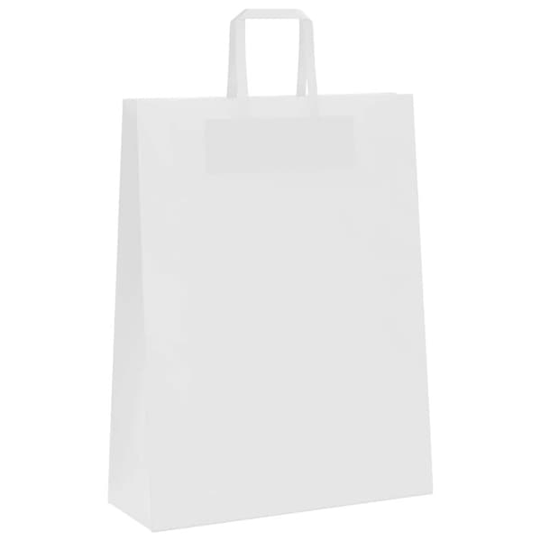 vidaXL Kraftpapperspåsar 250 st med handtag vit 32x12x42 cm