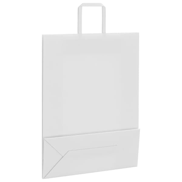 vidaXL Kraftpapperspåsar 250 st med handtag vit 32x12x42 cm