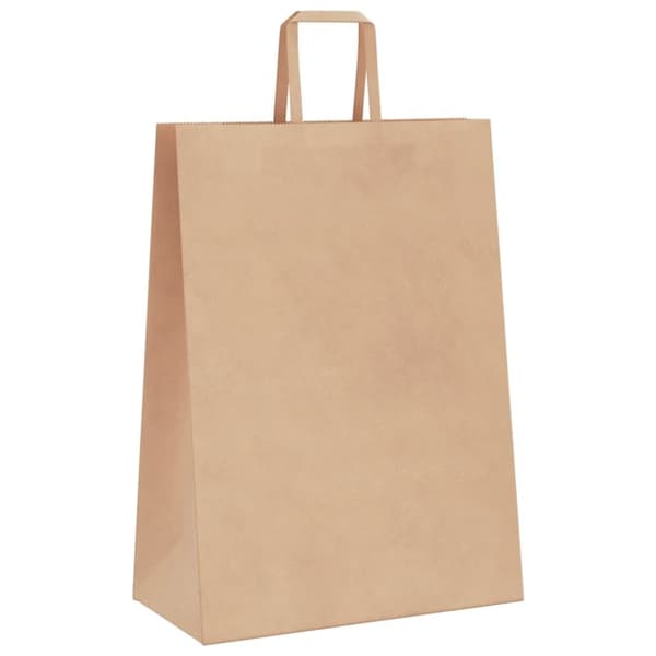 vidaXL Kraftpapperspåsar 50 st med handtag brun 32x17x44 cm