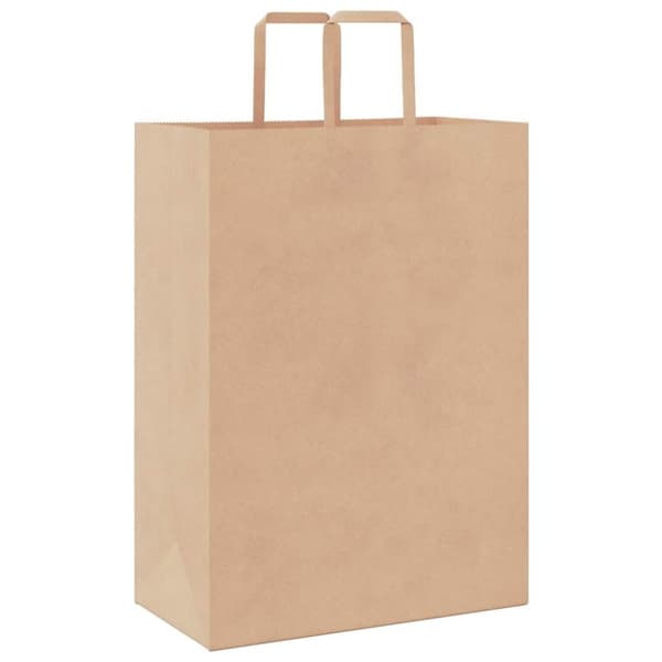 vidaXL Kraftpapperspåsar 50 st med handtag brun 32x17x44 cm