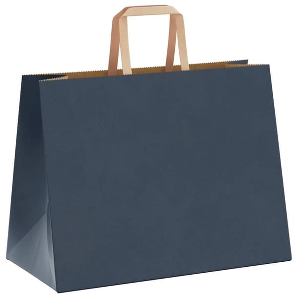 vidaXL Kraftpapperspåsar 50 st med handtag blå 32x17x25 cm