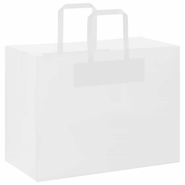 vidaXL Kraftpapperspåsar 50 st med handtag vit 32x17x25 cm