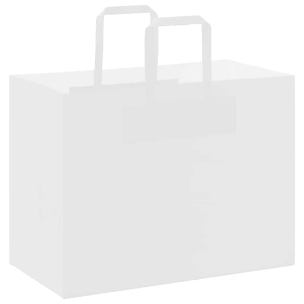 vidaXL Kraftpapperspåsar 50 st med handtag vit 32x17x25 cm