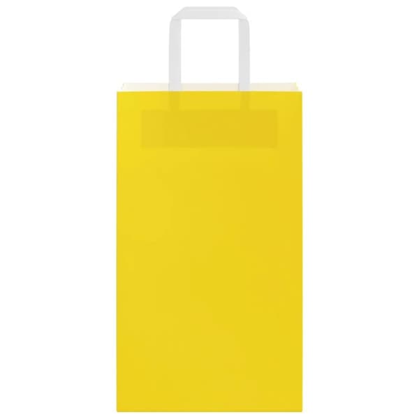vidaXL Kraftpapperspåsar 50 st med handtag gul 21x11x36 cm