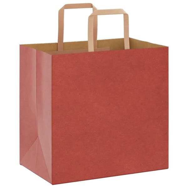 vidaXL Kraftpapperspåsar 50 st med handtag röd 26x17x25 cm