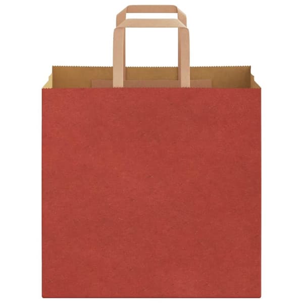 vidaXL Kraftpapperspåsar 50 st med handtag röd 26x17x25 cm