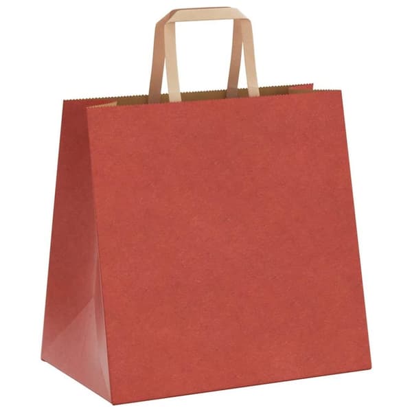vidaXL Kraftpapperspåsar 50 st med handtag röd 26x17x25 cm
