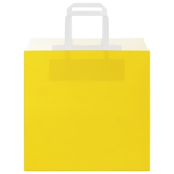 vidaXL Kraftpapperspåsar 50 st med handtag gul 26x17x25 cm