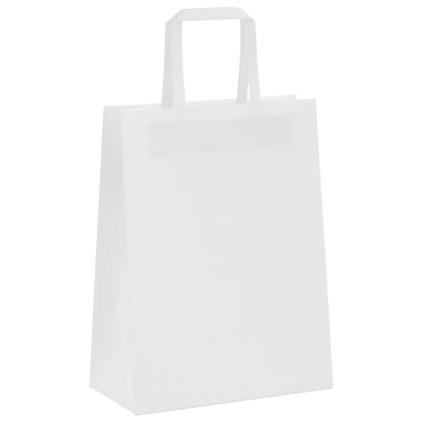 vidaXL Kraftpapperspåsar 50 st med handtag vit 21x11x28 cm
