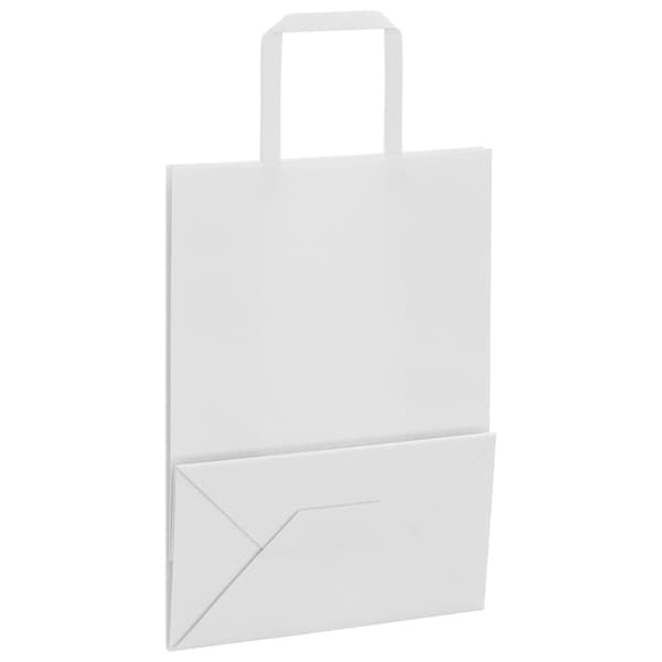 vidaXL Kraftpapperspåsar 50 st med handtag vit 21x11x28 cm