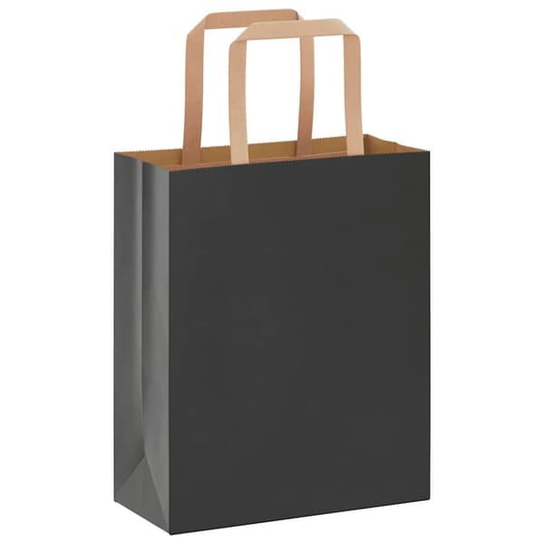 vidaXL Kraftpapperspåsar 50 st med handtag svart 18x8x22 cm