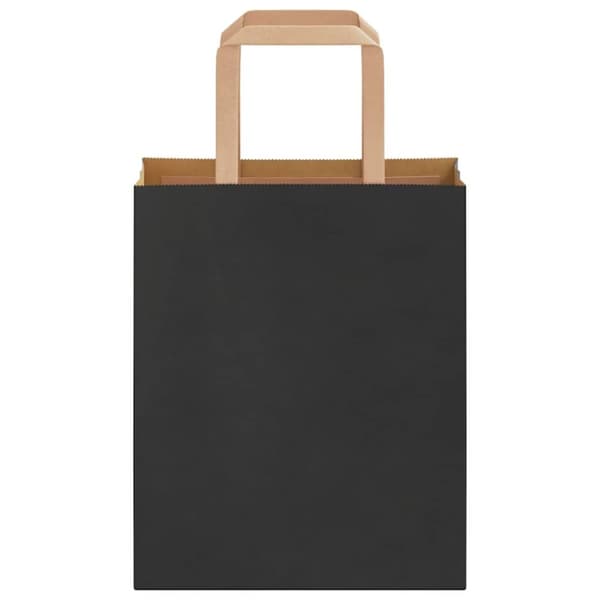 vidaXL Kraftpapperspåsar 50 st med handtag svart 18x8x22 cm
