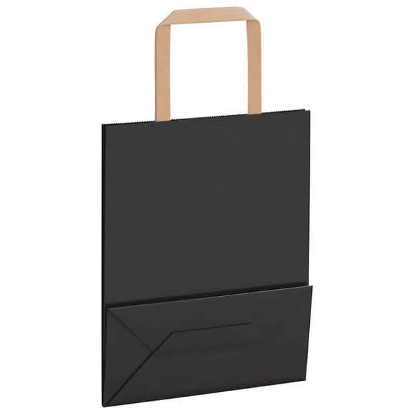 vidaXL Kraftpapperspåsar 50 st med handtag svart 18x8x22 cm