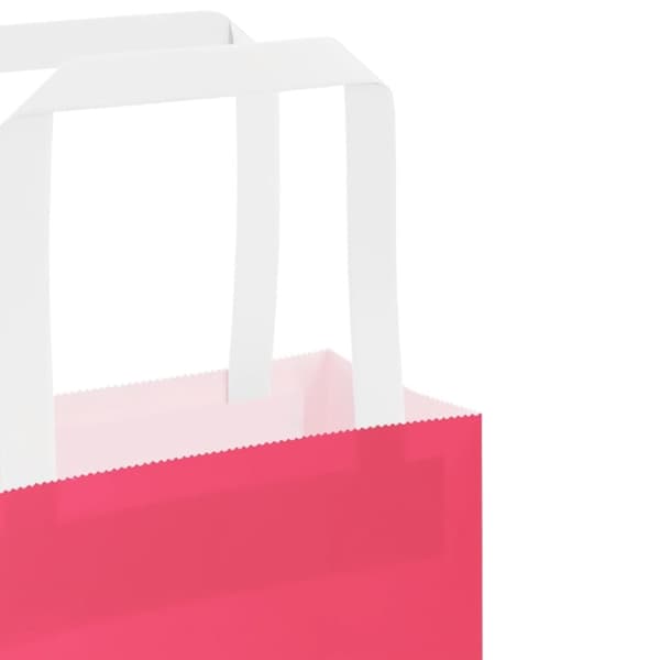 vidaXL Kraftpapperspåsar 250 st med handtag rosa 26x17x25 cm