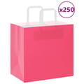 Miniatyrbild 1 av 11: vidaXL Kraftpapperspåsar 250 st med handtag rosa 26x17x25 cm