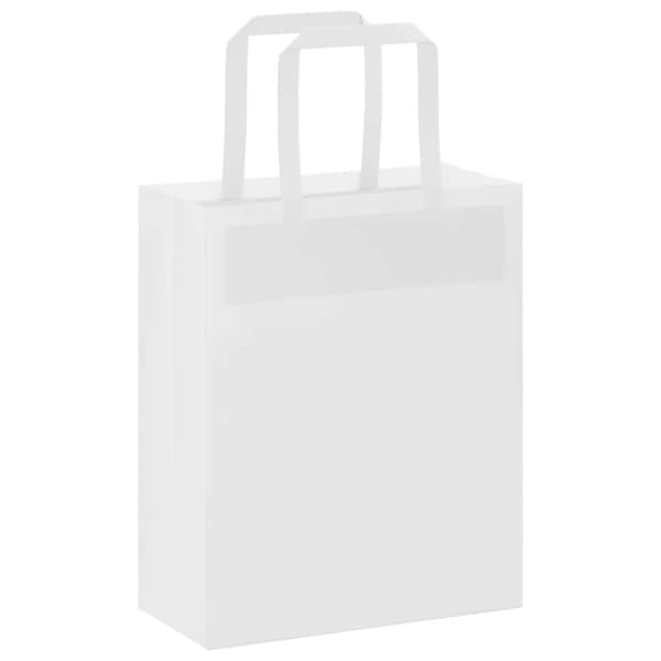 vidaXL Kraftpapperspåsar 250 st med handtag vit 18x8x22 cm