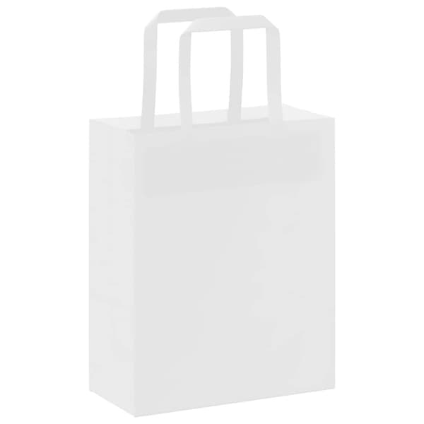 vidaXL Kraftpapperspåsar 250 st med handtag vit 18x8x22 cm