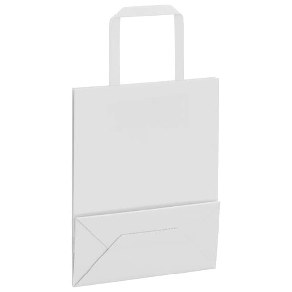 vidaXL Kraftpapperspåsar 250 st med handtag vit 18x8x22 cm