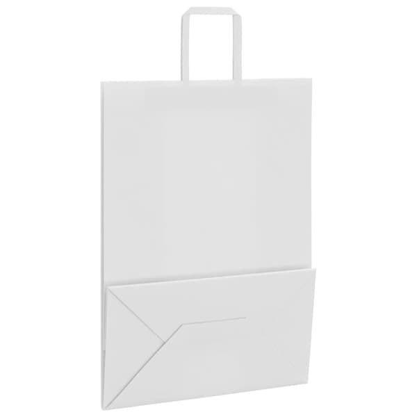 vidaXL Kraftpapperspåsar 250 st med handtag vit 32x17x44 cm