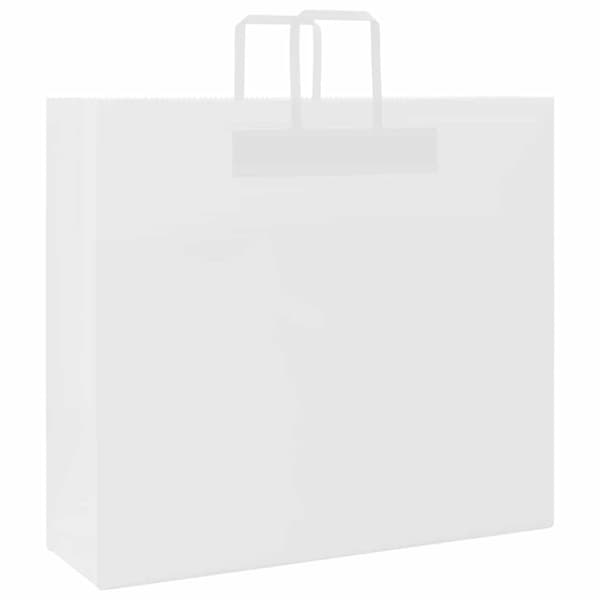 vidaXL Kraftpapperspåsar 250 st med handtag vit 54x15x49 cm