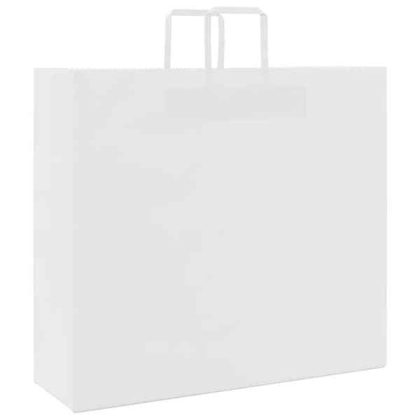 vidaXL Kraftpapperspåsar 250 st med handtag vit 54x15x49 cm