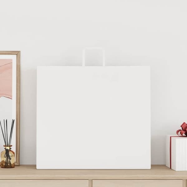 vidaXL Kraftpapperspåsar 250 st med handtag vit 54x15x49 cm