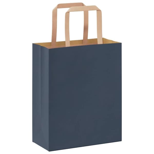vidaXL Kraftpapperspåsar 50 st med handtag blå 18x8x22 cm