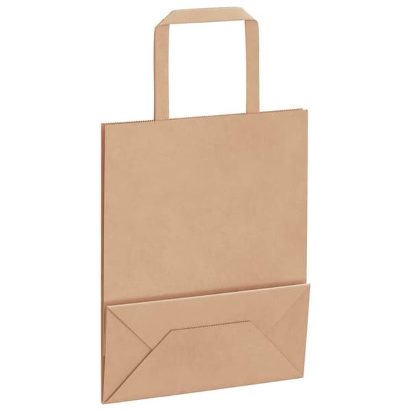 vidaXL Kraftpapperspåsar 250 st med handtag brun 18x8x22 cm