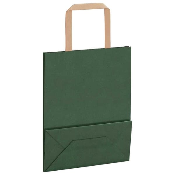 vidaXL Kraftpapperspåsar 50 st med handtag grön 18x8x22 cm