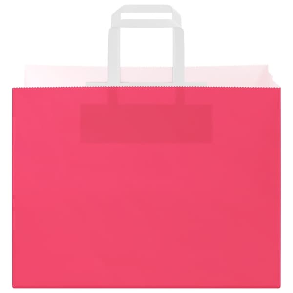 vidaXL Kraftpapperspåsar 250 st med handtag rosa 32x17x25 cm