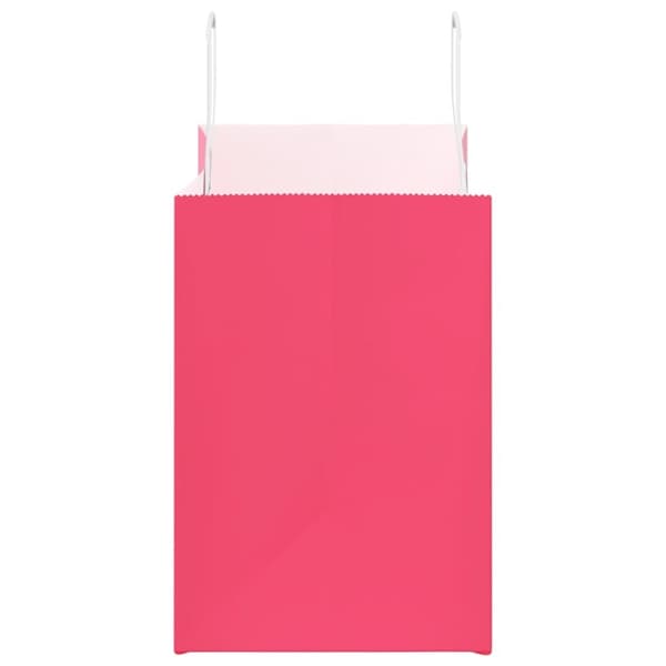 vidaXL Kraftpapperspåsar 250 st med handtag rosa 32x17x25 cm