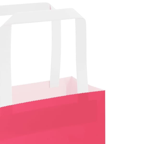 vidaXL Kraftpapperspåsar 250 st med handtag rosa 32x17x25 cm