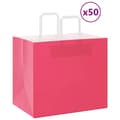 Miniatyrbild 1 av 11: vidaXL Kraftpapperspåsar 50 st med handtag rosa 32x22x28 cm