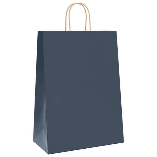 vidaXL Kraftpapperspåsar 50 st med handtag blå 32x17x44 cm