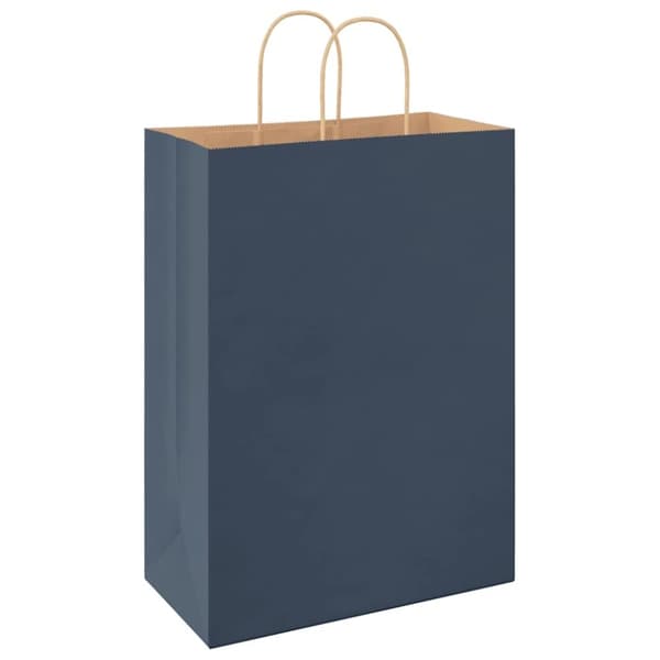 vidaXL Kraftpapperspåsar 50 st med handtag blå 32x17x44 cm