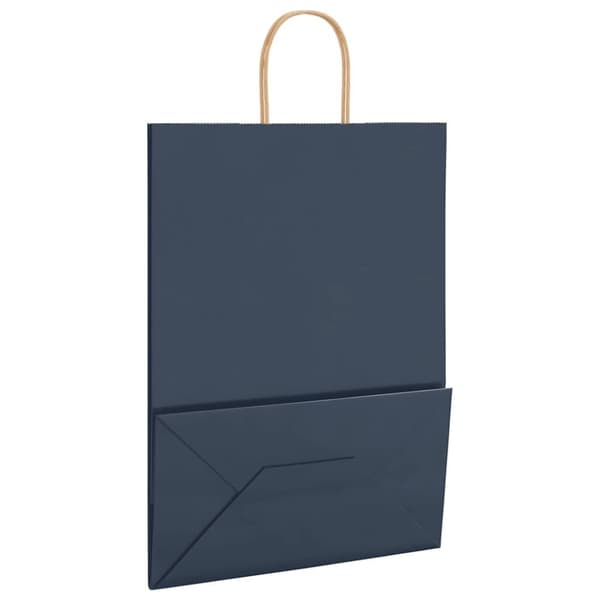 vidaXL Kraftpapperspåsar 50 st med handtag blå 32x17x44 cm