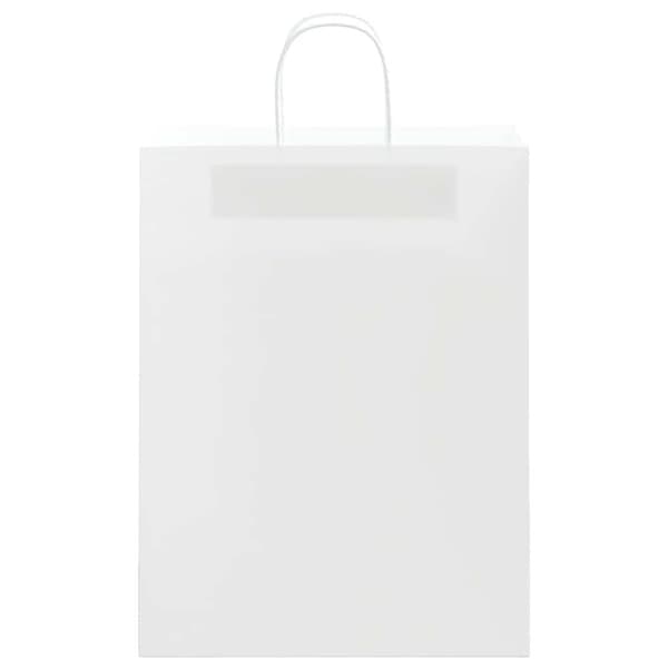 vidaXL Kraftpapperspåsar 50 st med handtag vit 32x12x42 cm