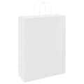 Miniatyrbild 7 av 11: vidaXL Kraftpapperspåsar 50 st med handtag vit 32x12x42 cm