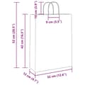 Miniatyrbild 11 av 11: vidaXL Kraftpapperspåsar 50 st med handtag vit 32x12x42 cm