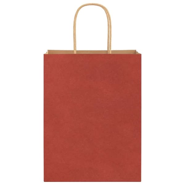 vidaXL Kraftpapperspåsar 50 st med handtag röd 21x11x28 cm