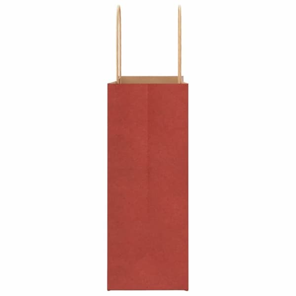 vidaXL Kraftpapperspåsar 50 st med handtag röd 21x11x28 cm