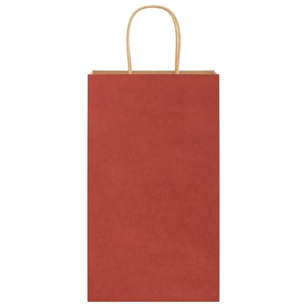 vidaXL Kraftpapperspåsar 250 st med handtag röd 21x11x36 cm