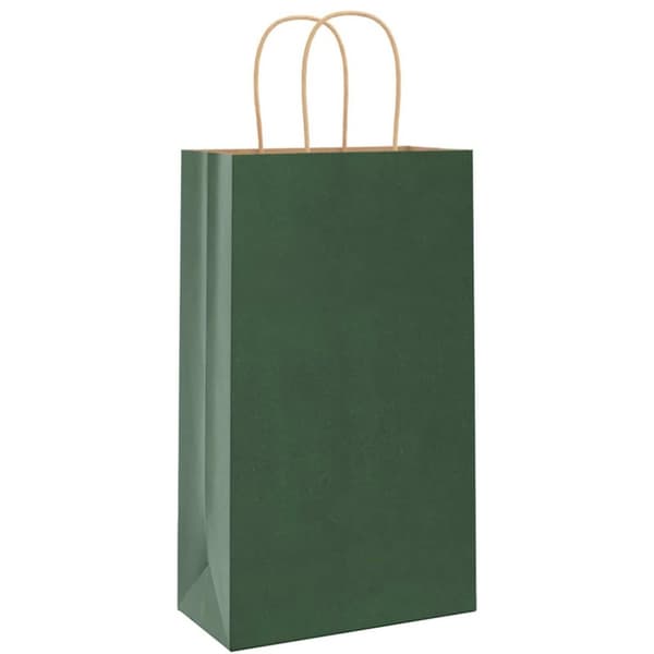 vidaXL Kraftpapperspåsar 250 st med handtag grön 21x11x36 cm