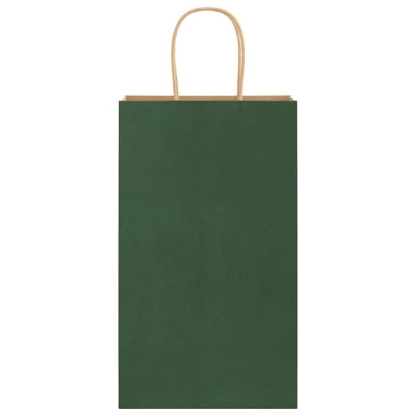 vidaXL Kraftpapperspåsar 250 st med handtag grön 21x11x36 cm