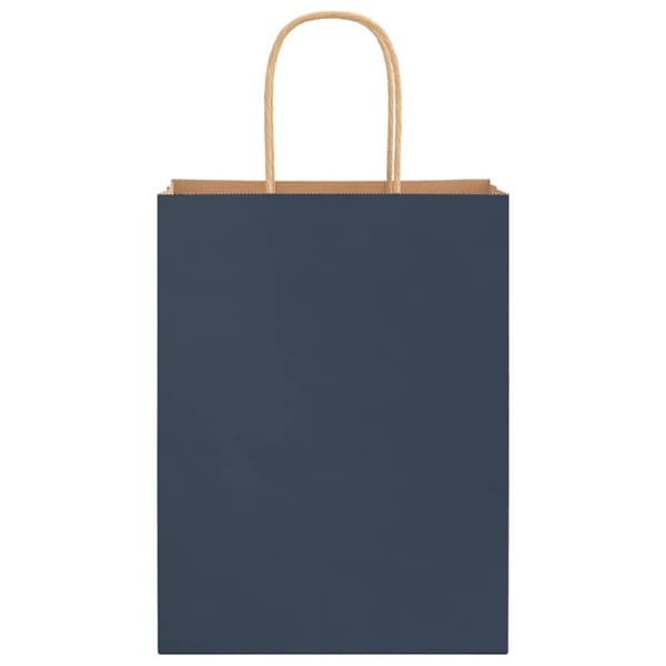 vidaXL Papperspåsar 250 st med handtag blå 21x11x28 cm