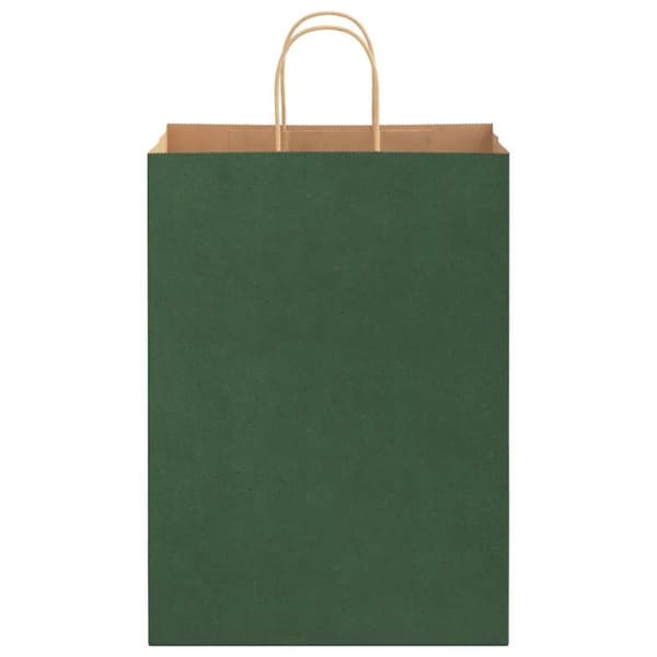vidaXL Kraftpapperspåsar 50 st med handtag grön 32x17x44 cm