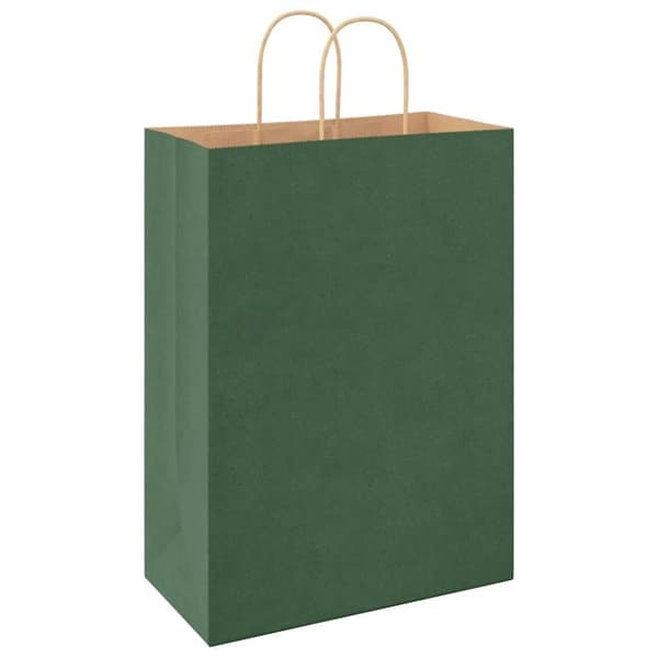 vidaXL Kraftpapperspåsar 50 st med handtag grön 32x17x44 cm