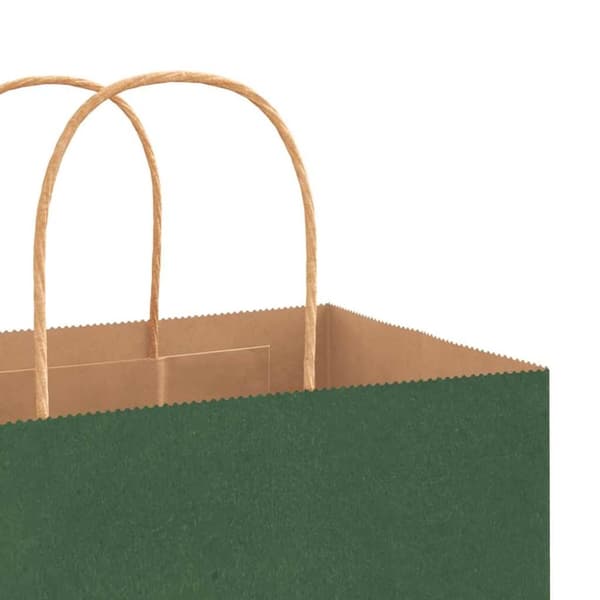 vidaXL Kraftpapperspåsar 50 st med handtag grön 32x17x44 cm